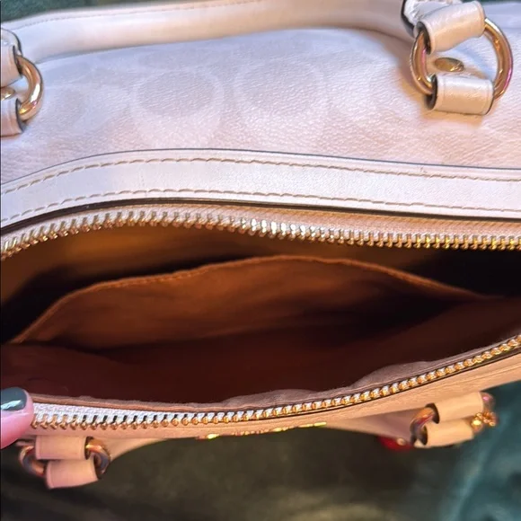 Coach Cream Satchel with Cherry Charm - Picture 5 of 9